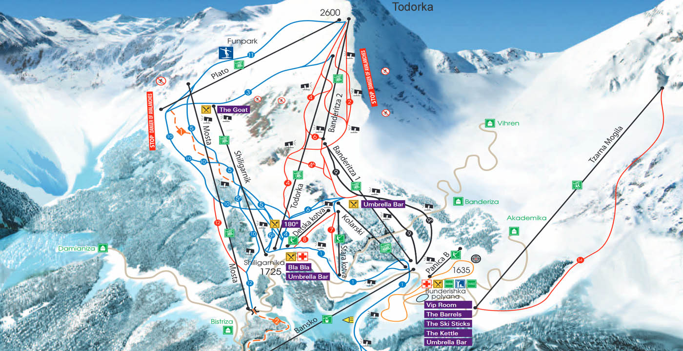 Ski mapa Bansko