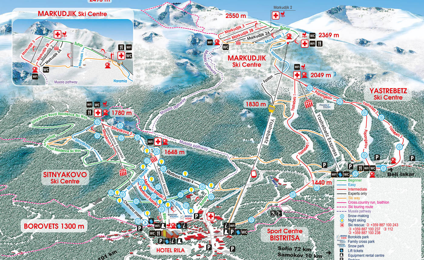 Ski mapa Borovec