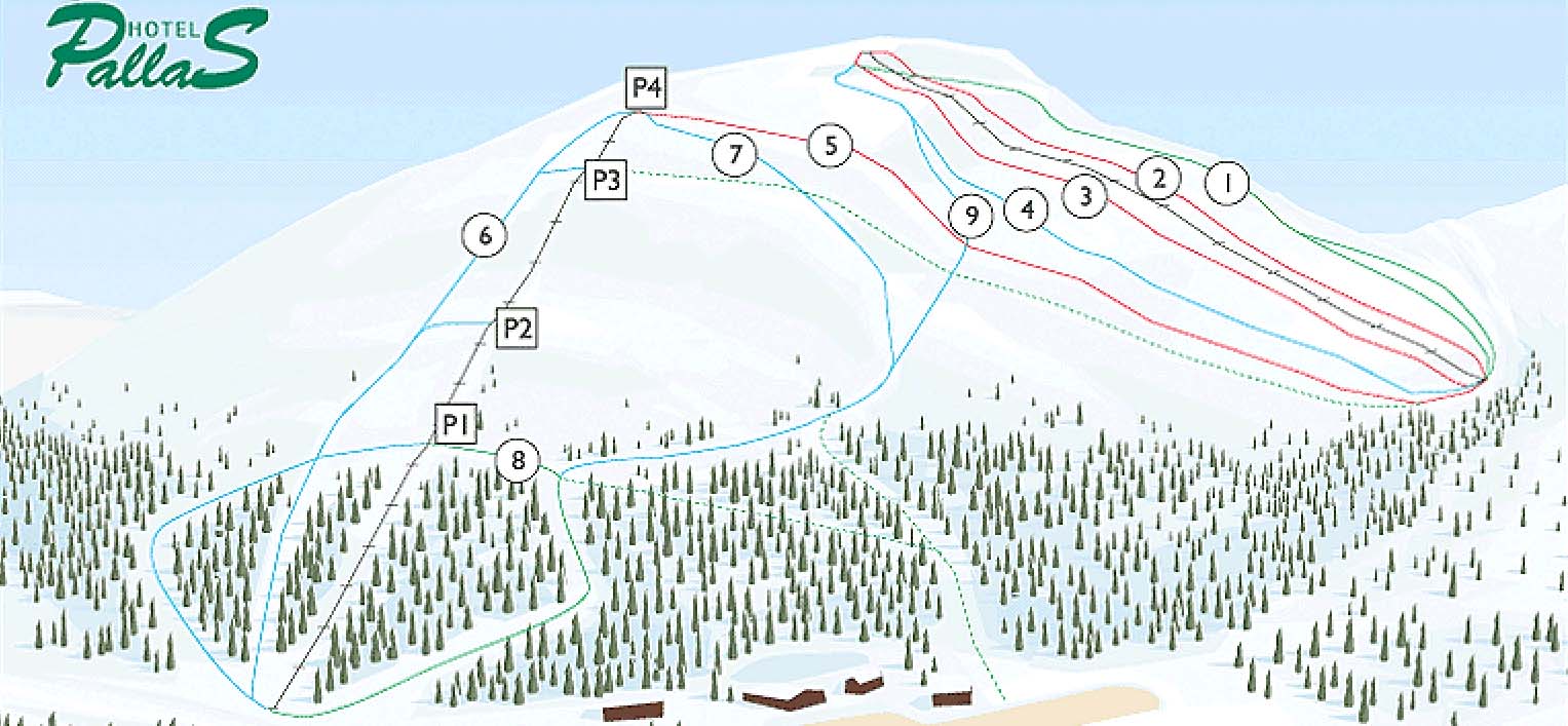 Ski mapa Pallas