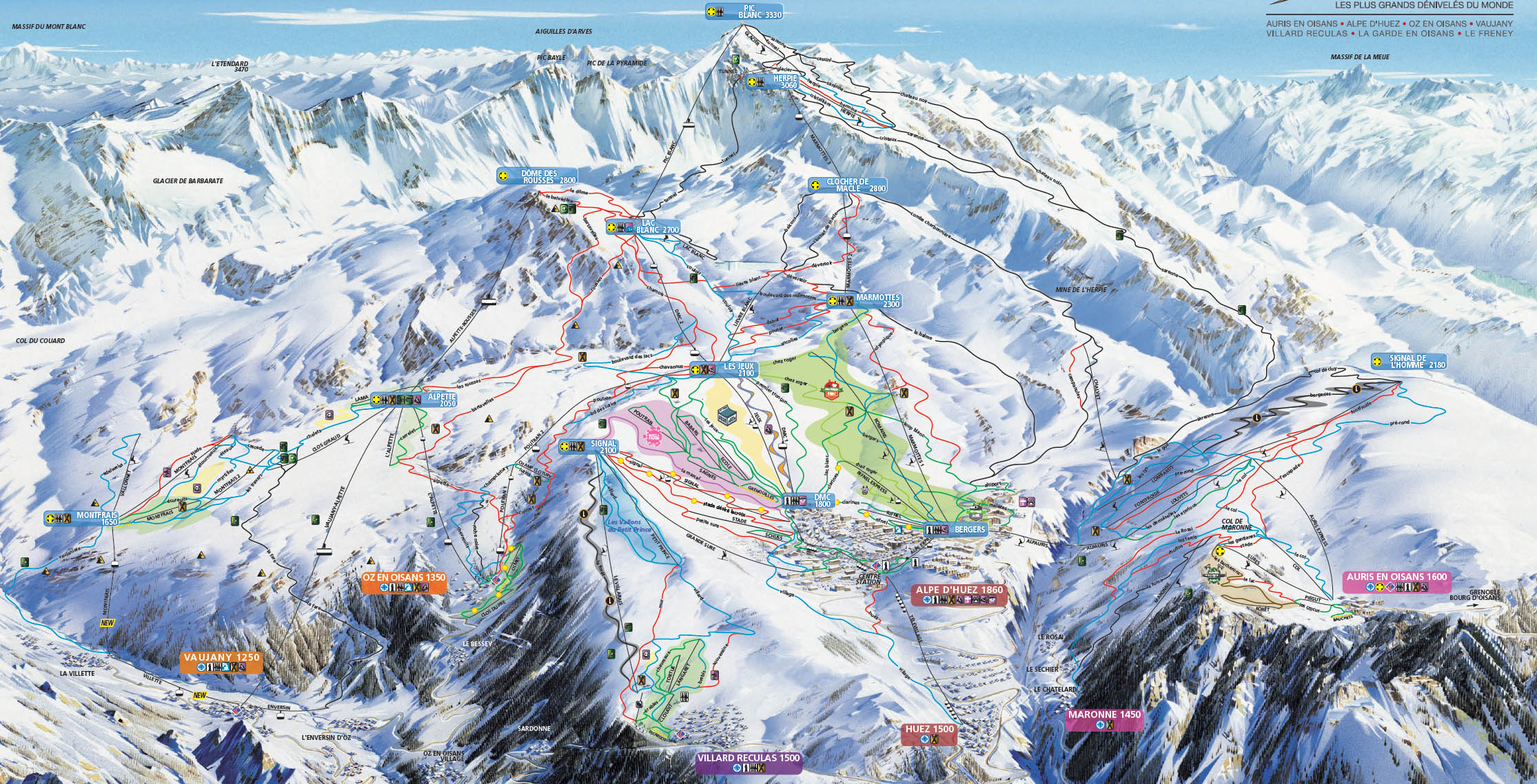 Ski mapa Alpe d'Huez