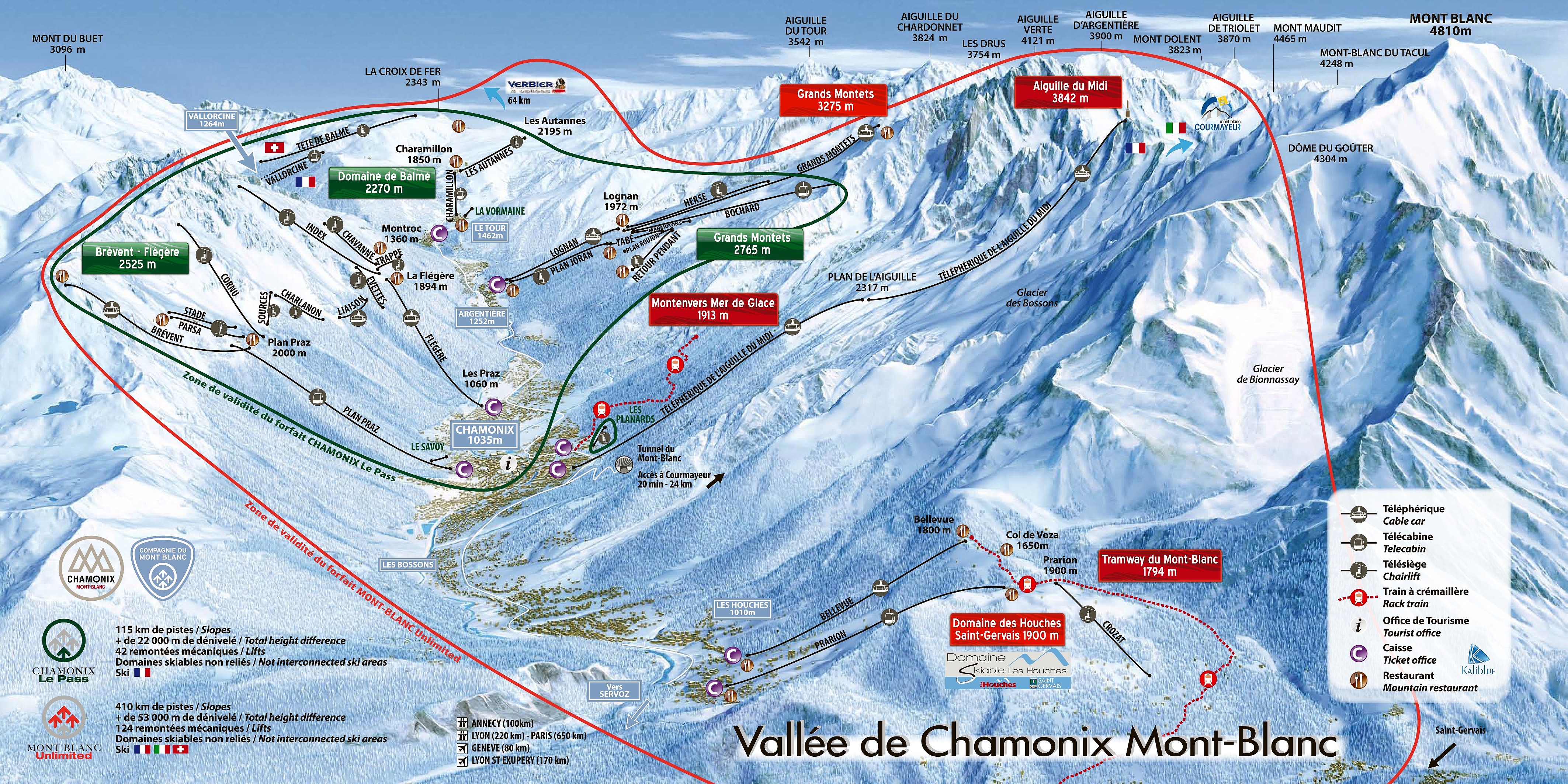 Ski mapa Chamonix