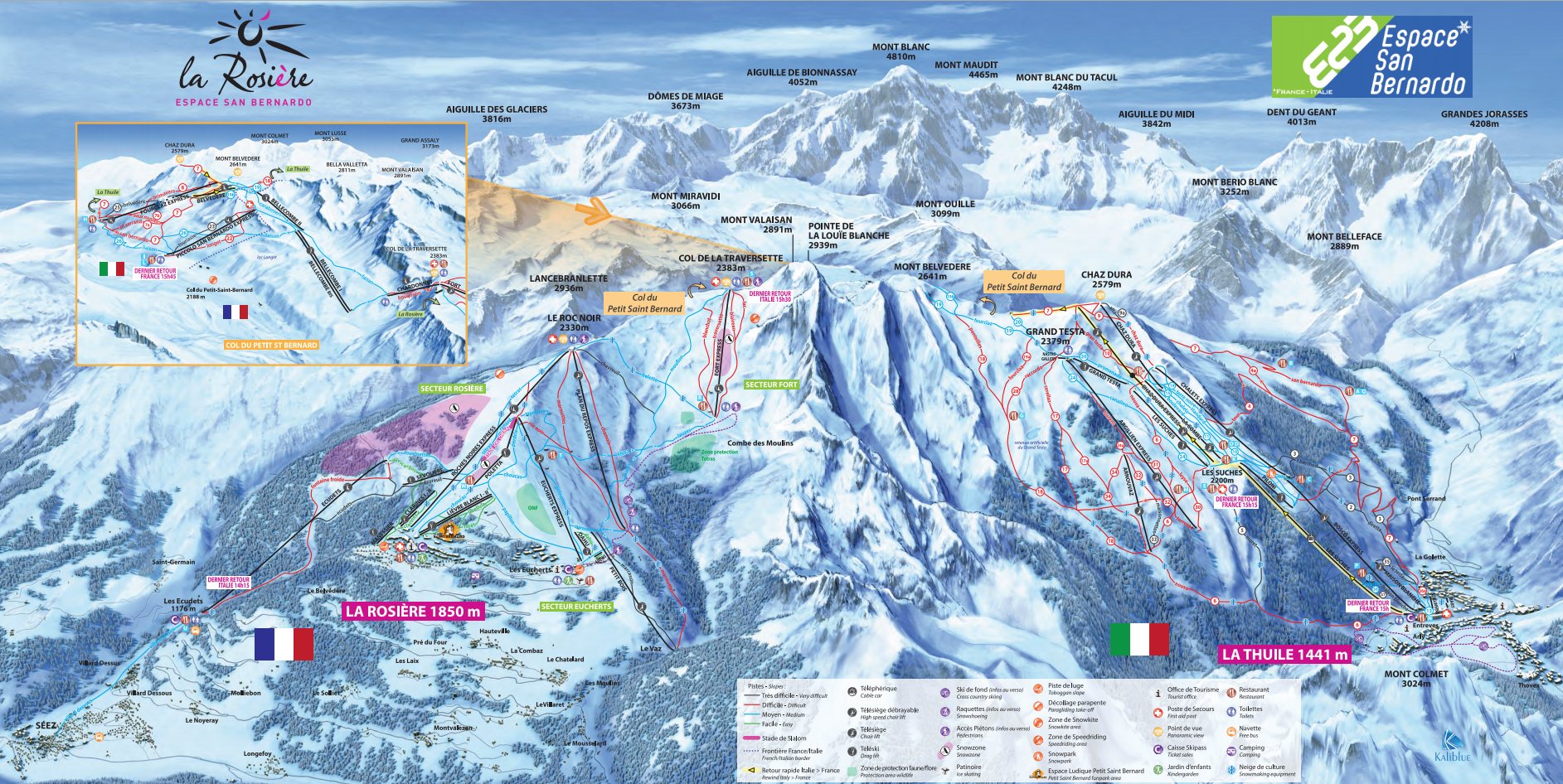 Ski mapa La Rosiére