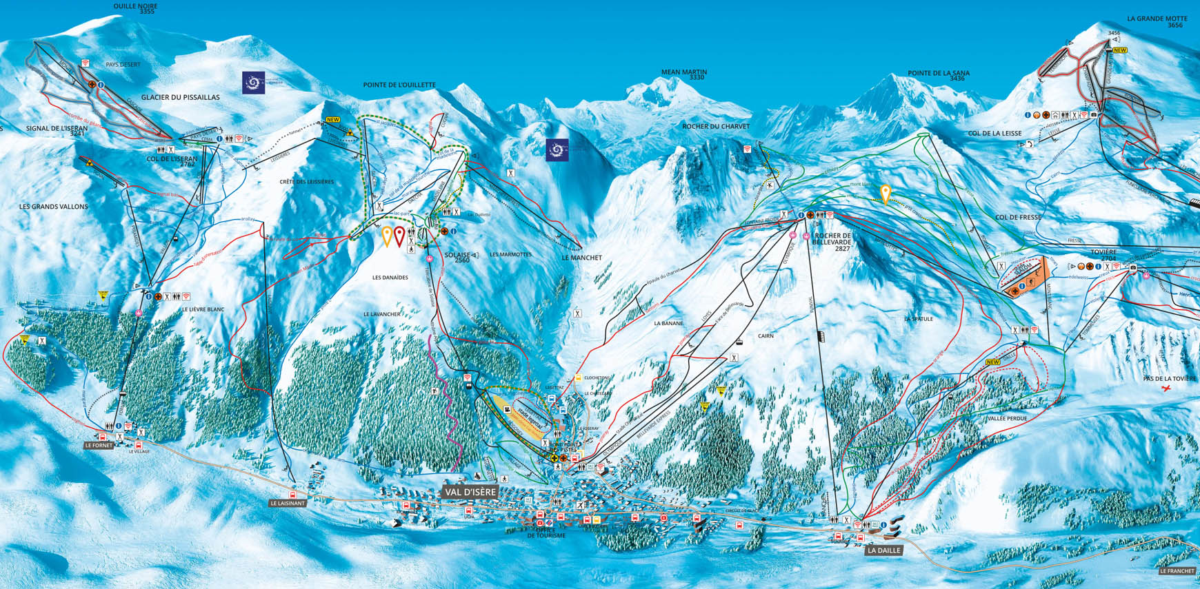 Ski mapa Val d'Isere
