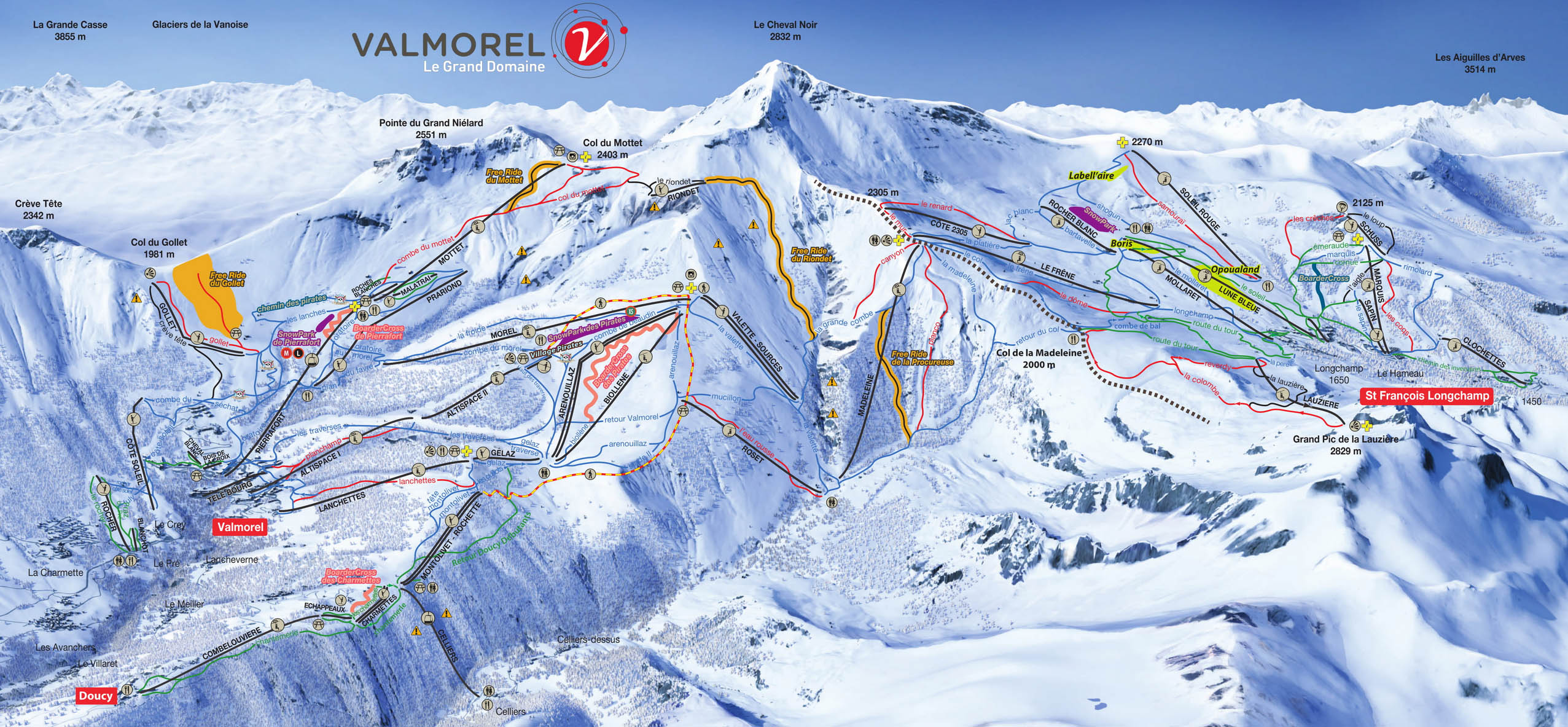 Ski mapa Valmorel-St. Francois