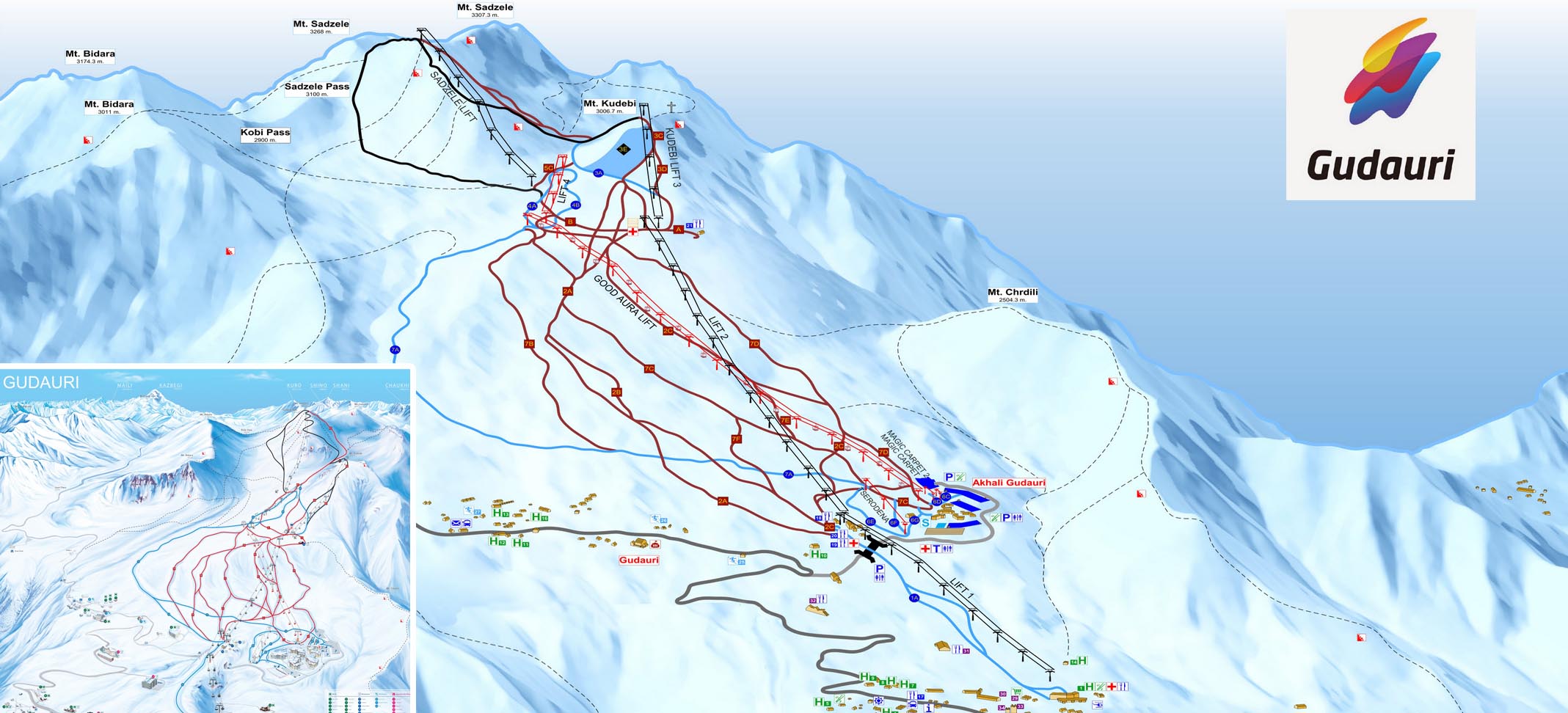 Ski mapa Gudauri