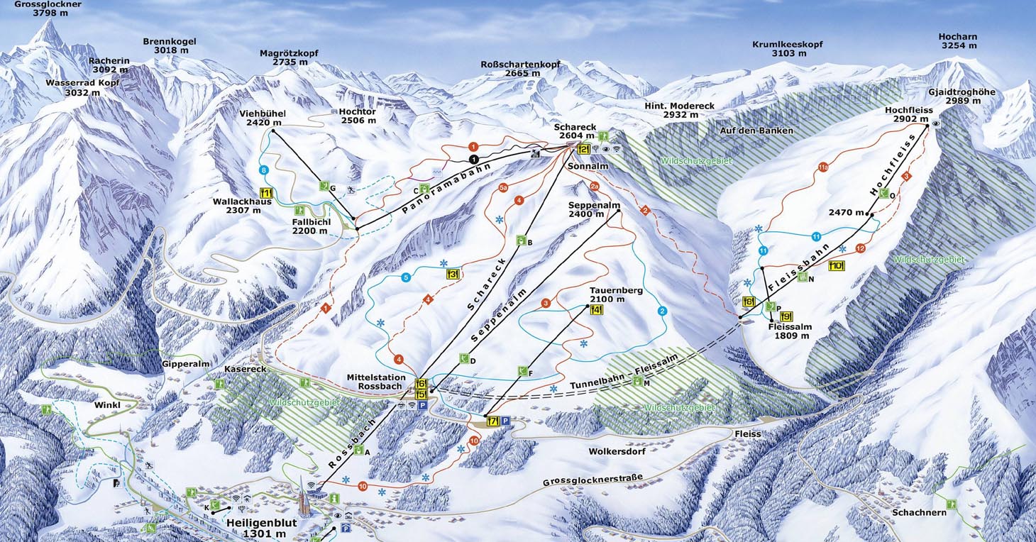 Ski mapa Heiligenblut Grossglockner