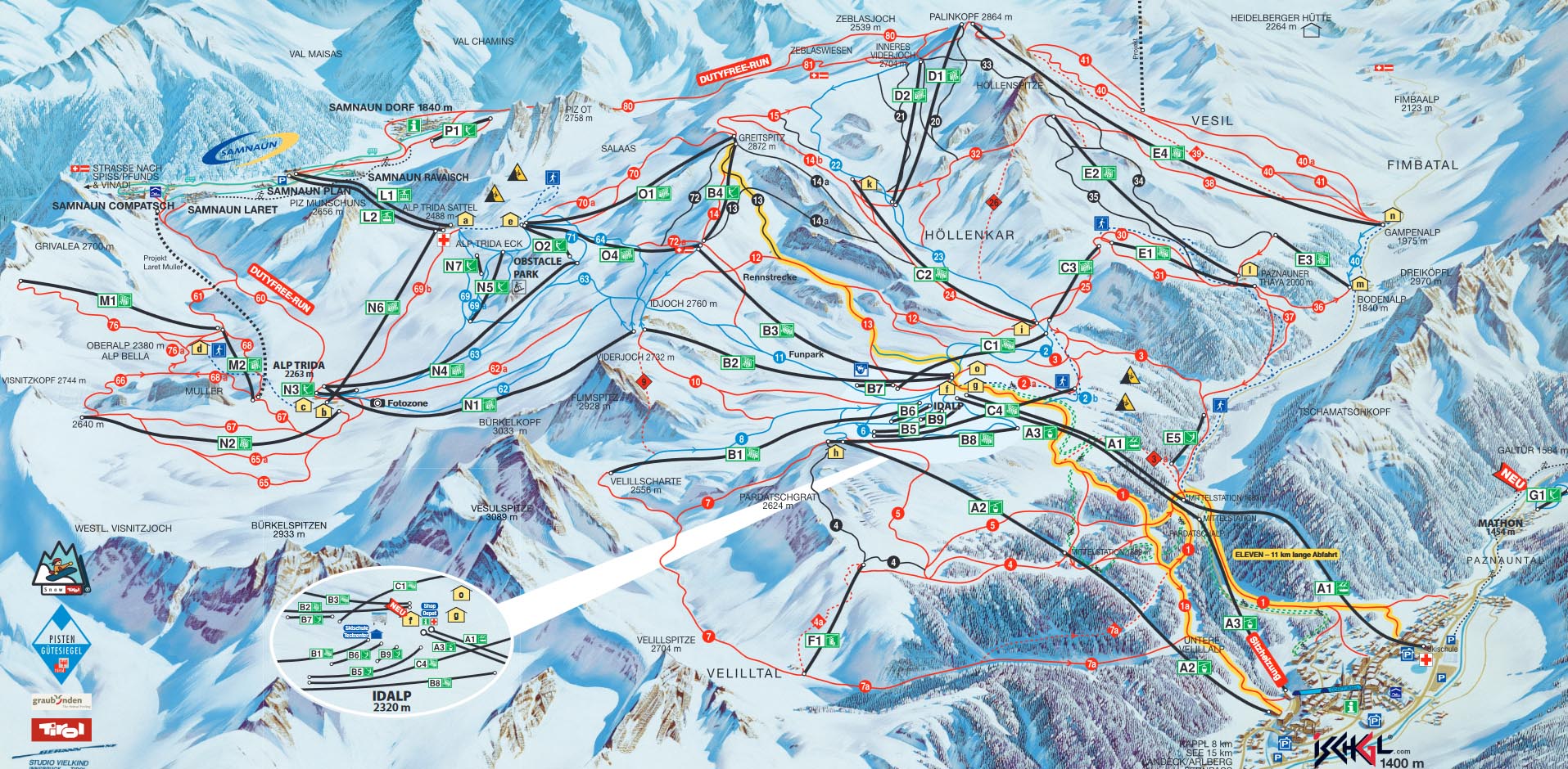 Ski mapa Ischgl