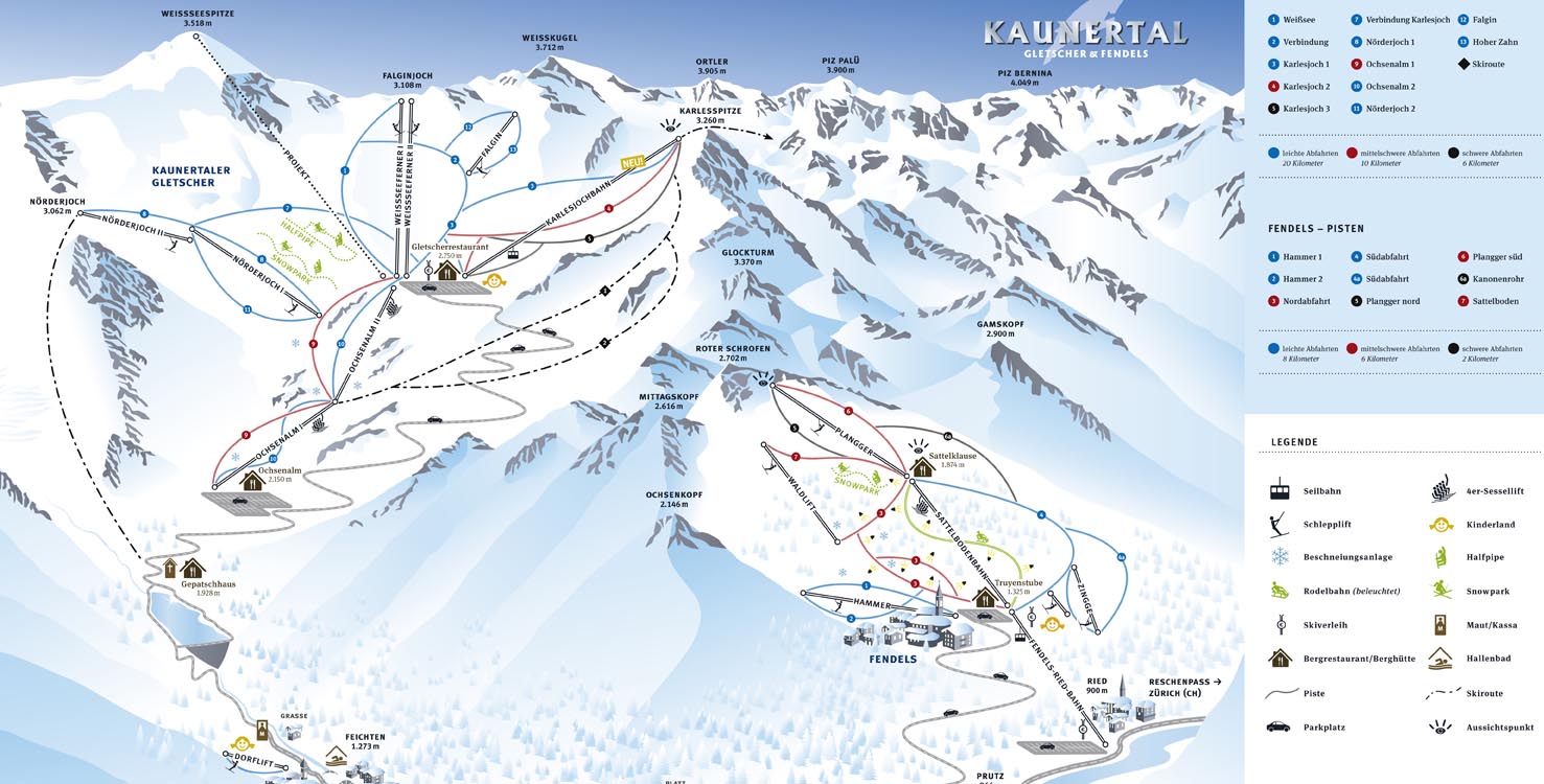 Ski mapa Kaunertal