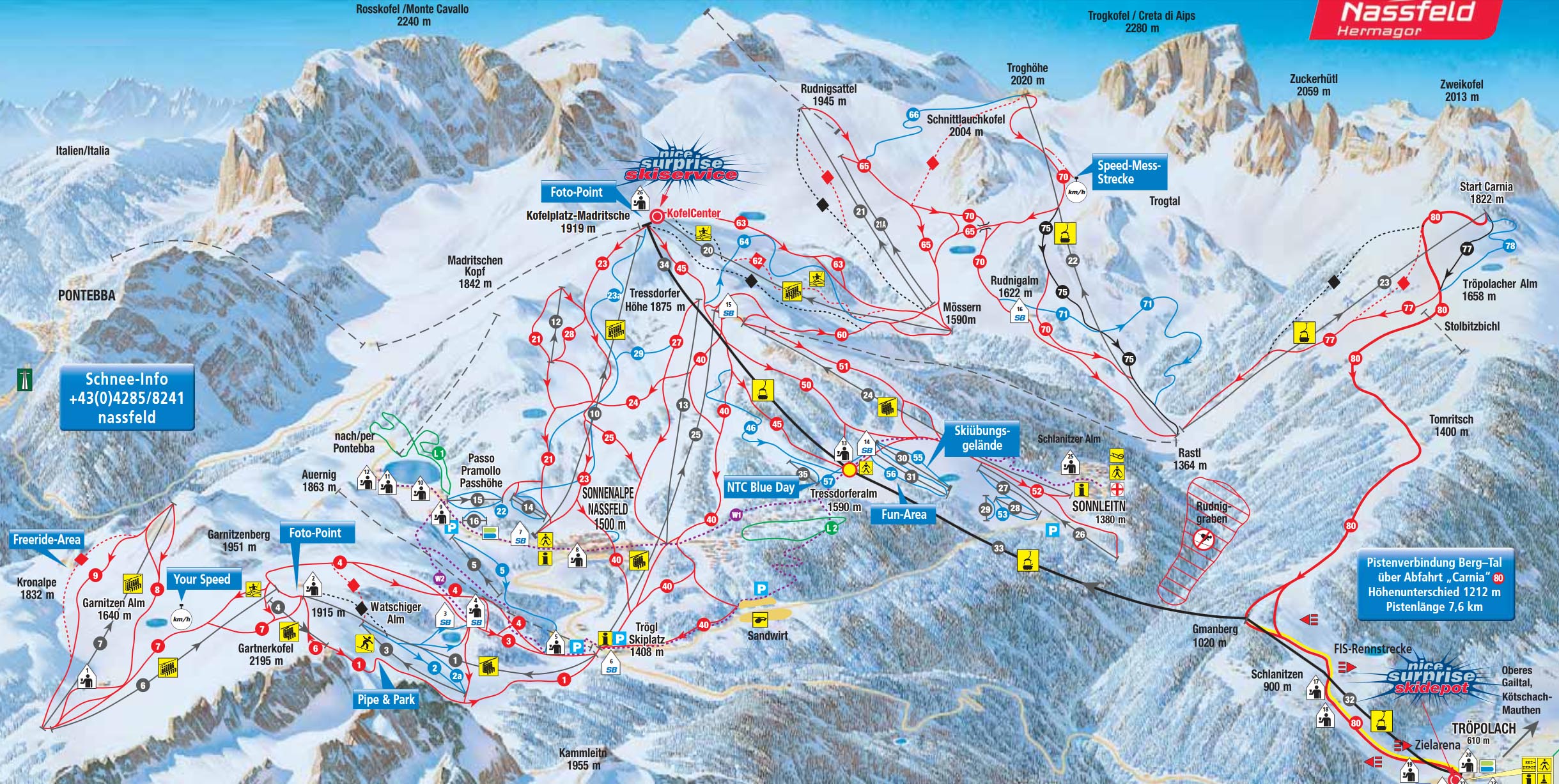 Ski mapa Nassfeld