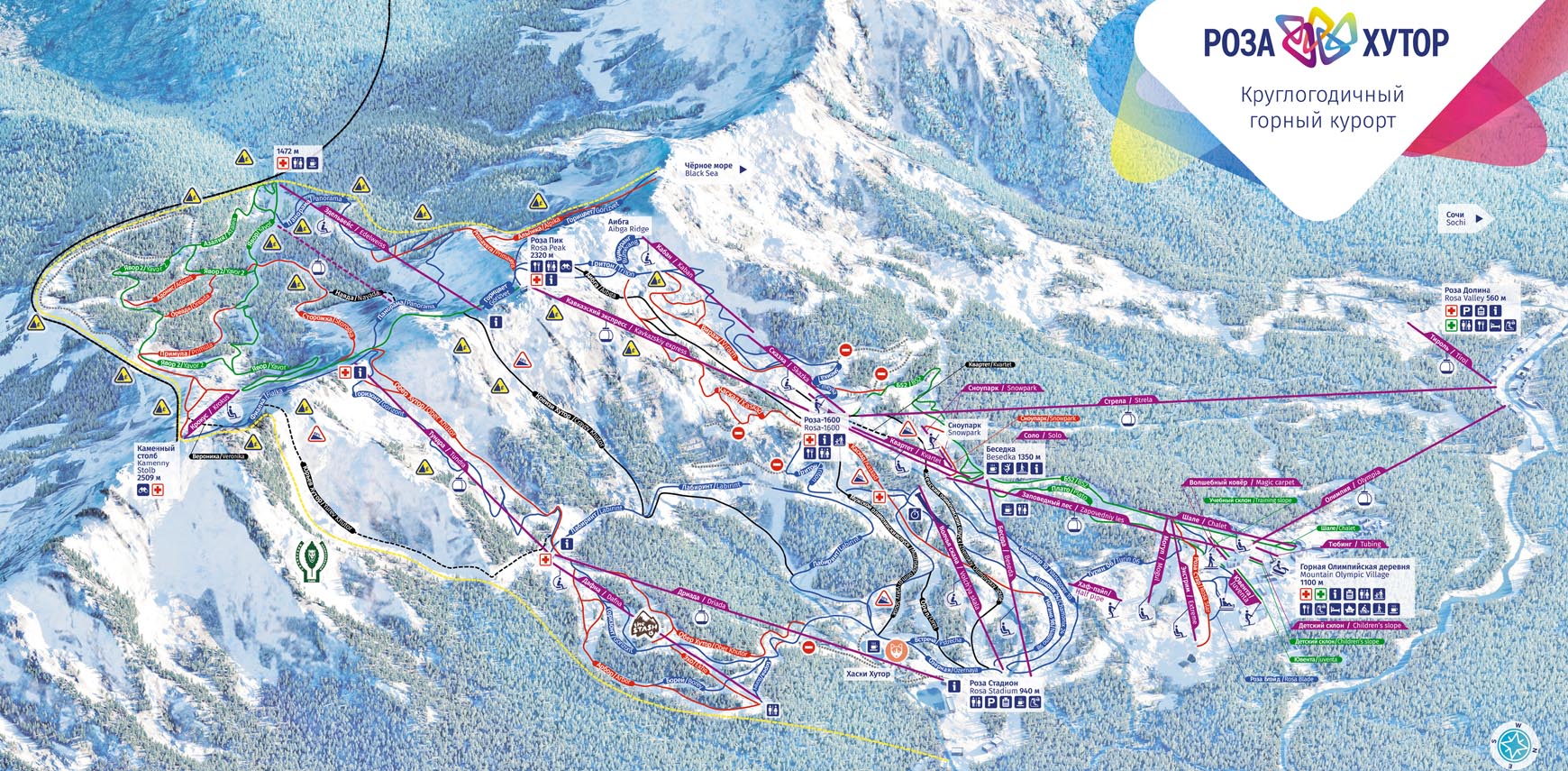 Ski mapa Roza Chutor