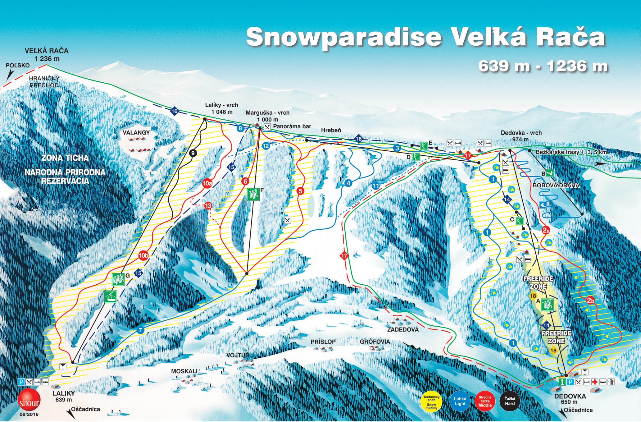 Ski mapa Veľká Rača - Oščadnica