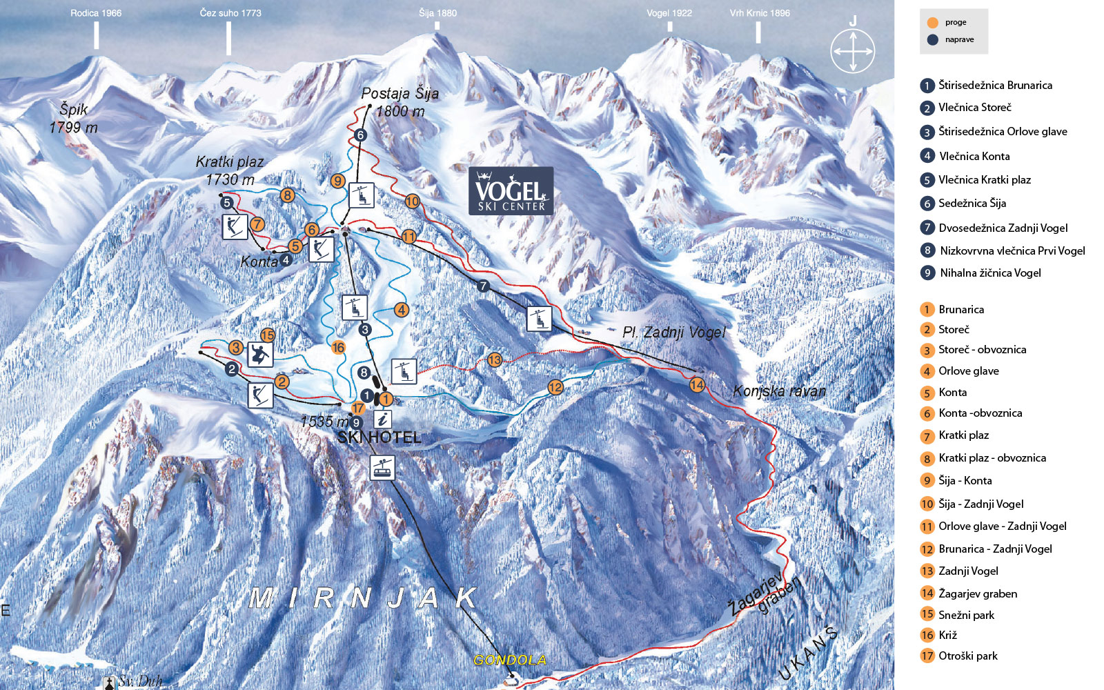Ski mapa Vogel