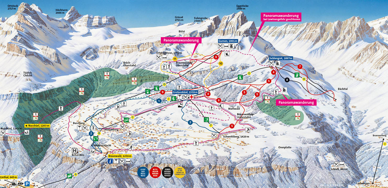 ski mapa Braunwald