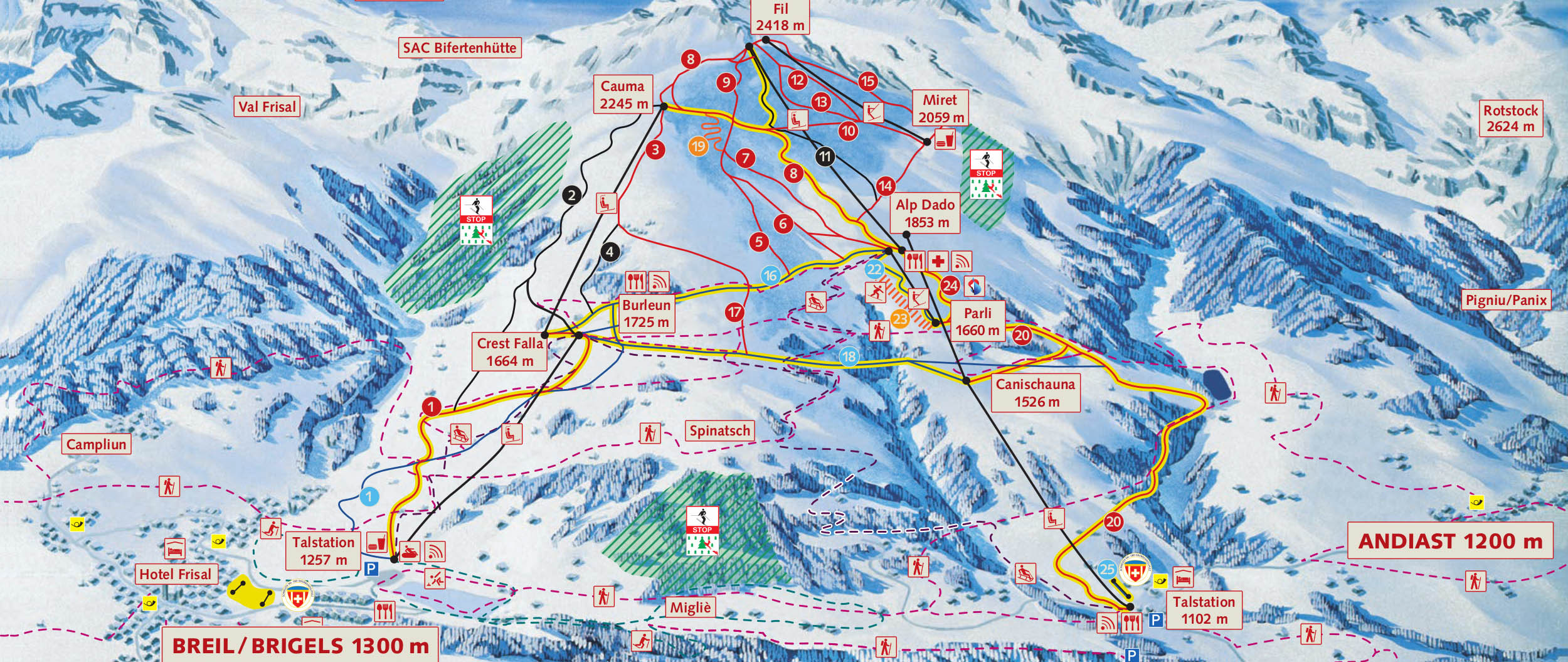 ski mapa Brigels