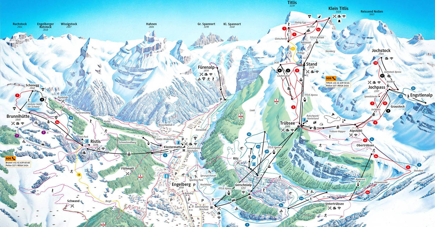 ski mapa Engelberg Titlis