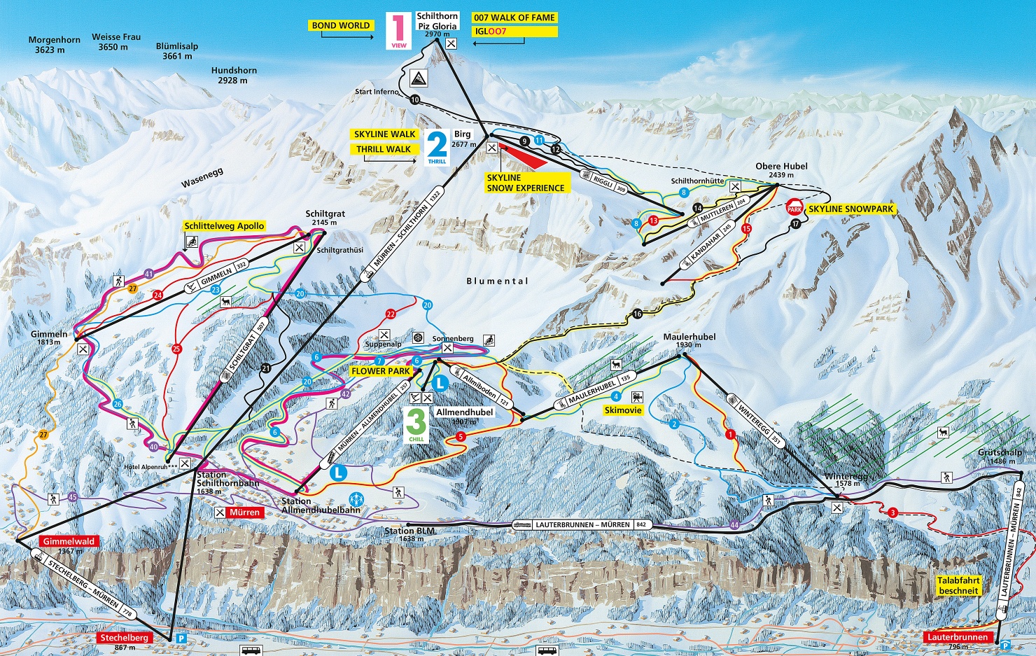 ski mapa Lauterbrunnen