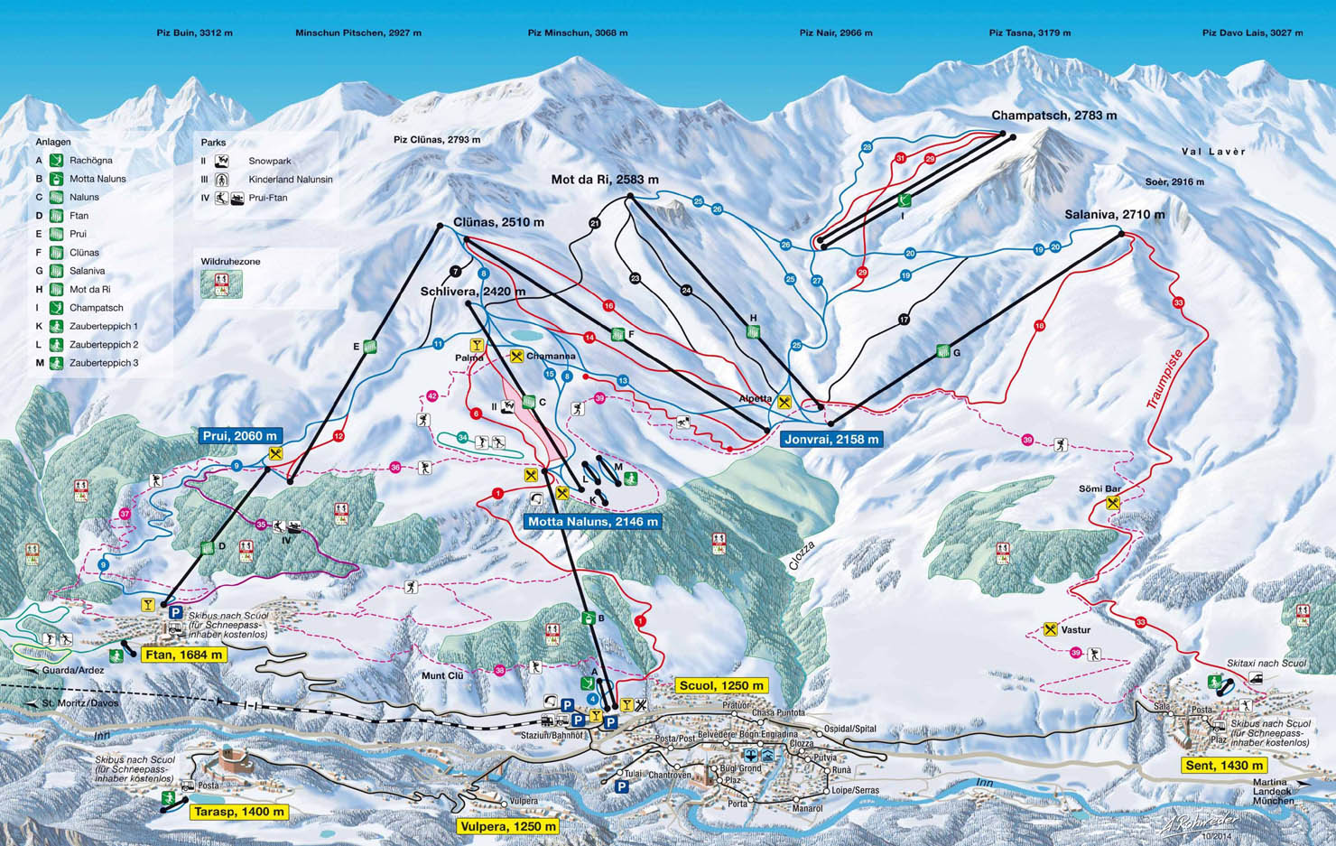 ski mapa Scuol