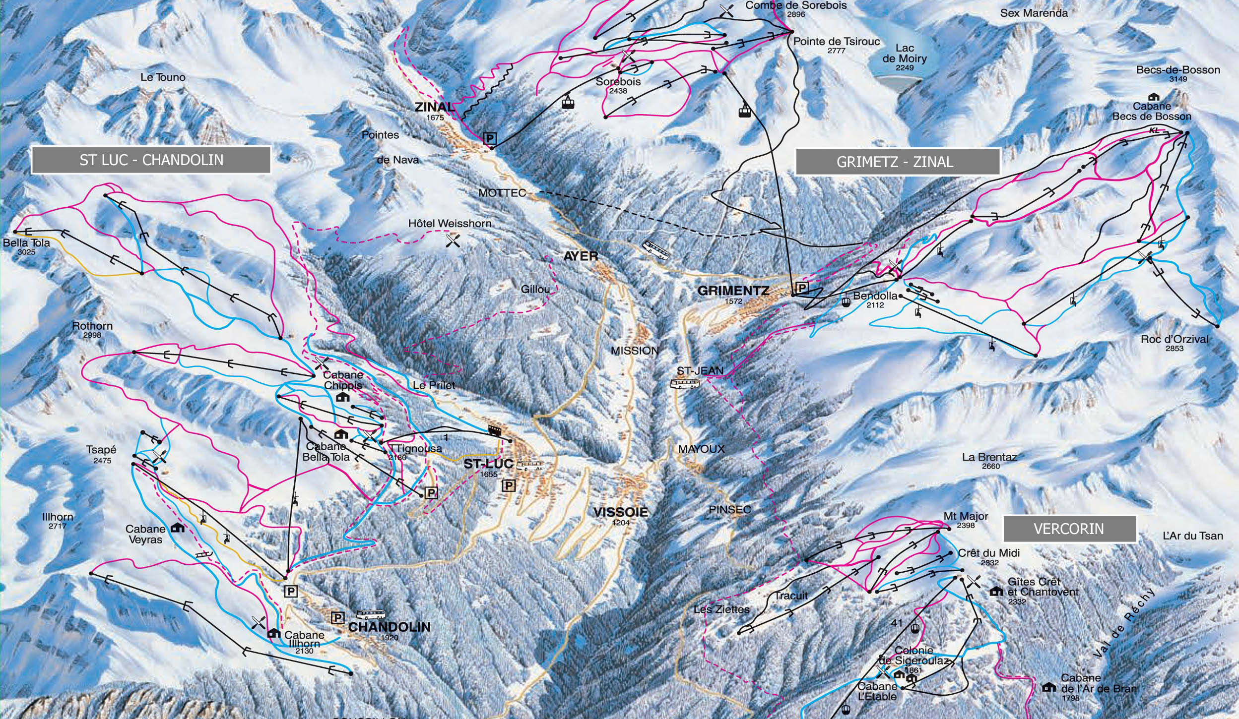 ski mapa Val d' Anniviers