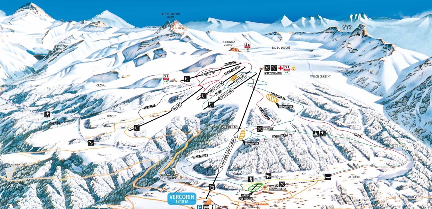 ski mapa Vercorin