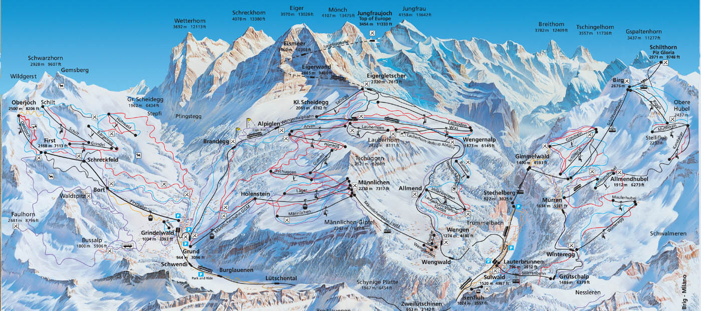 Ski mapa Wengen