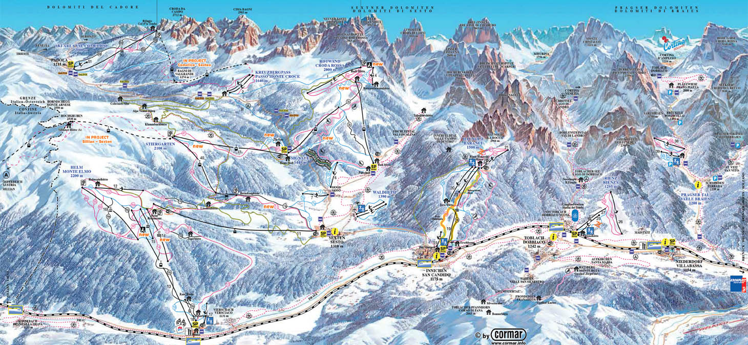 Ski mapa 3 Zinnen