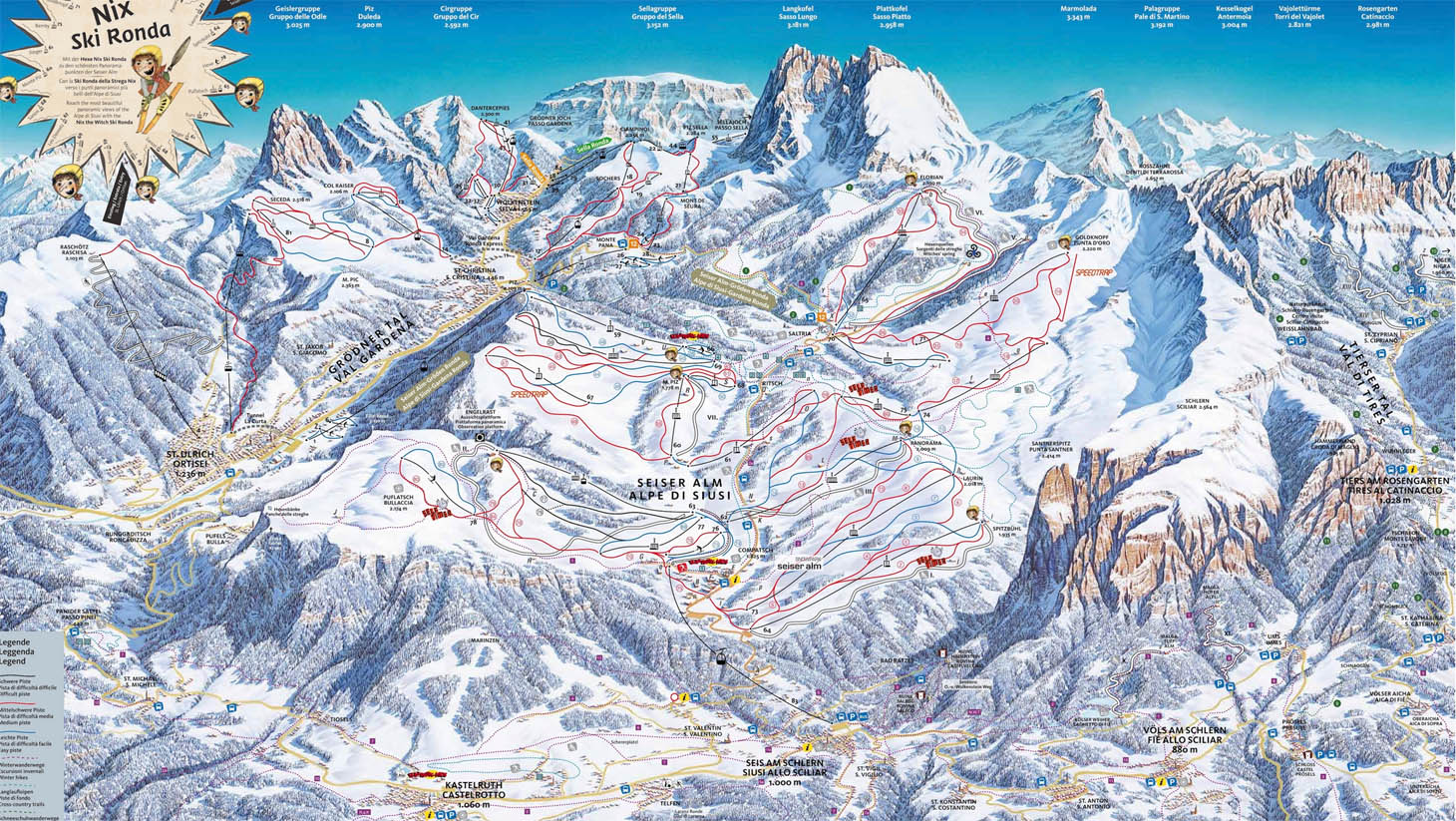 Ski mapa Alpe di Siusi