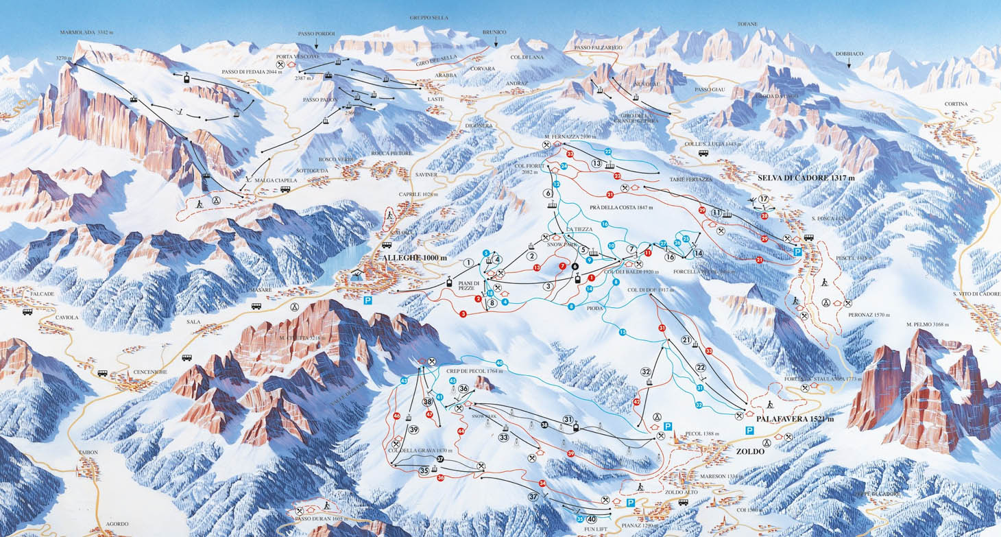Ski mapa Civetta