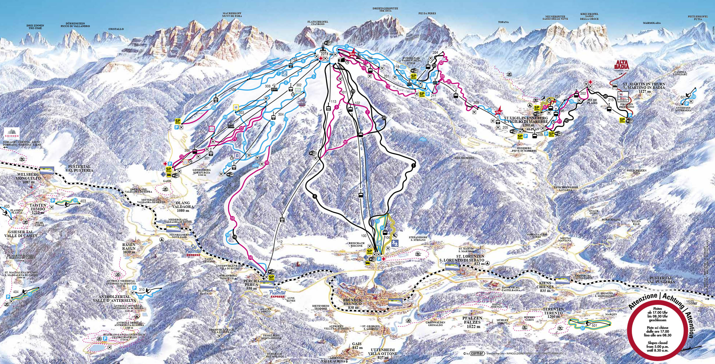Ski mapa Kronplatz
