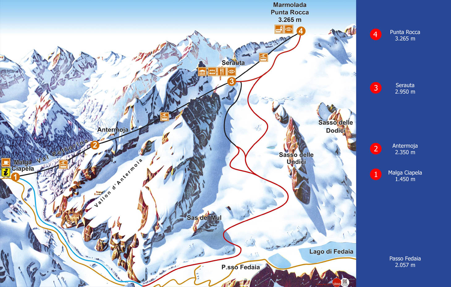 Ski mapa Marmolada