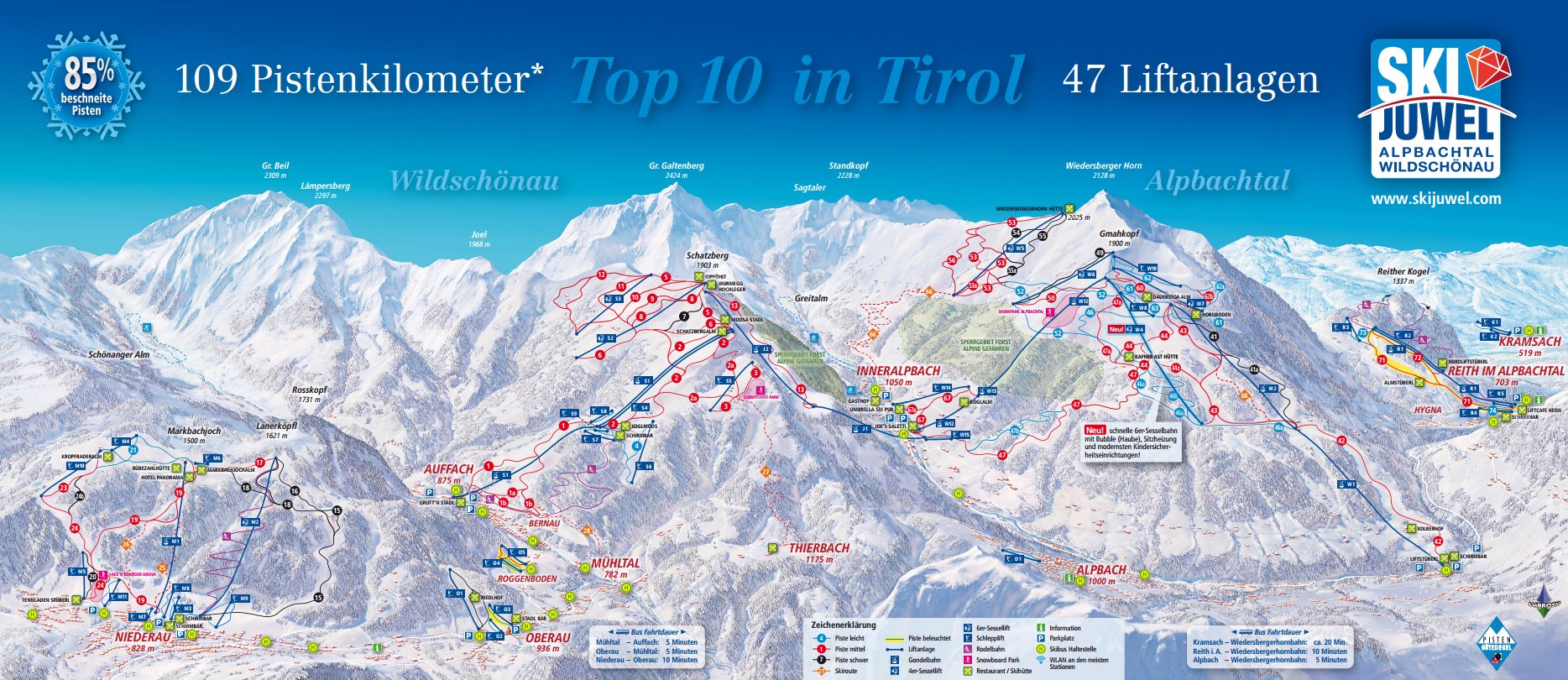 Ski mapa Alpbachtal