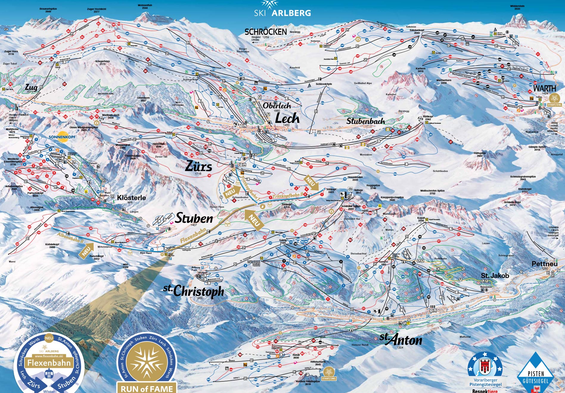 Ski mapa Arlberg