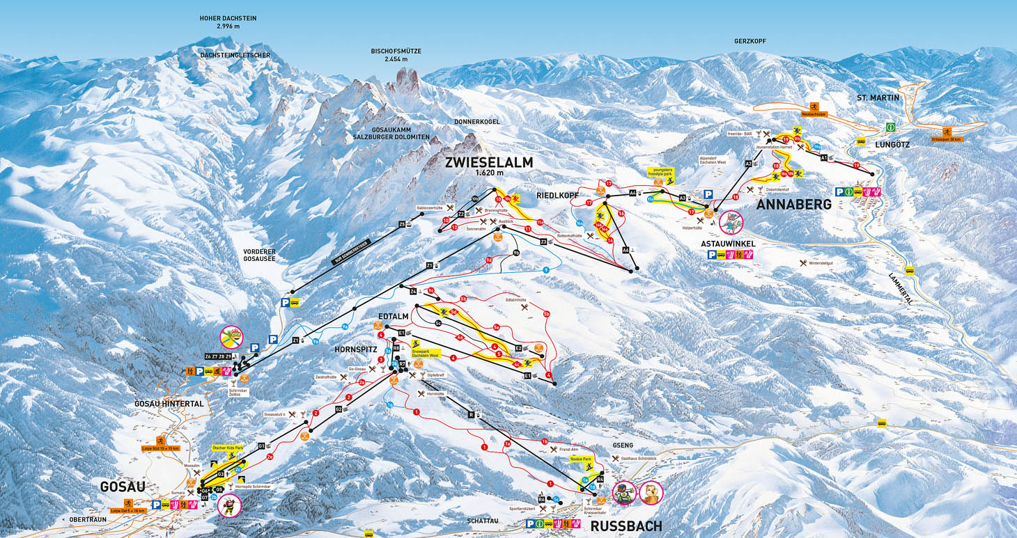 Ski mapa Dachstein West
