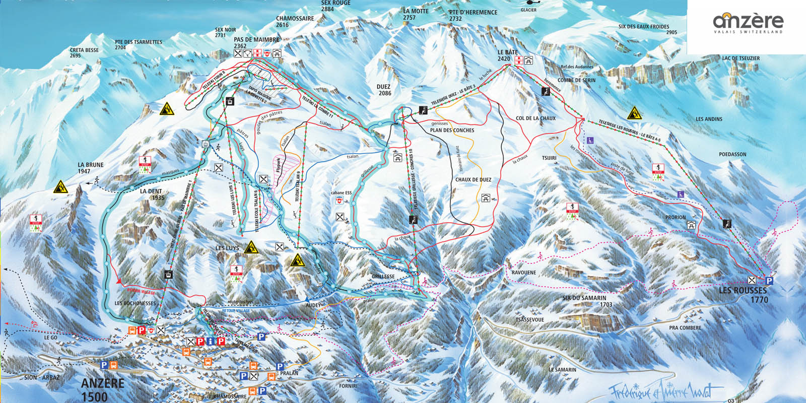 ski mapa Anzere