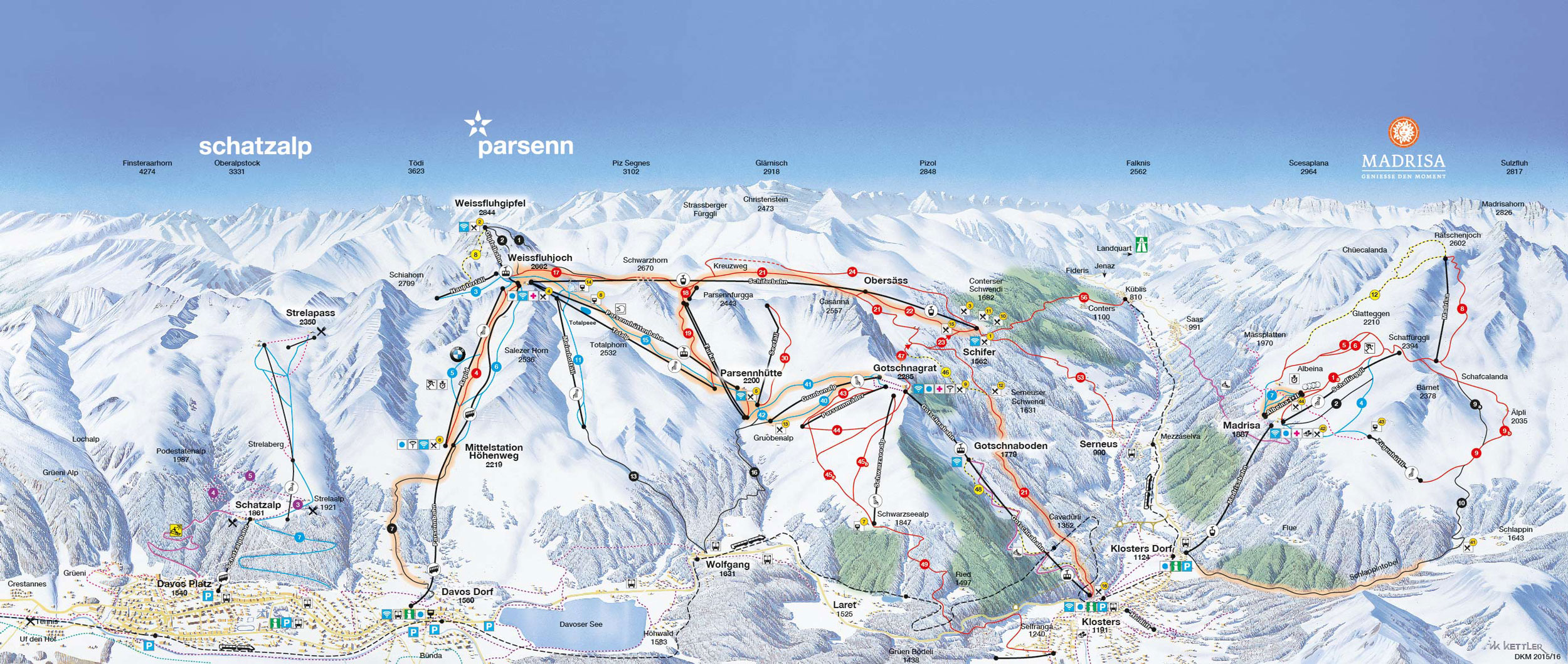 ski mapa Parsenn