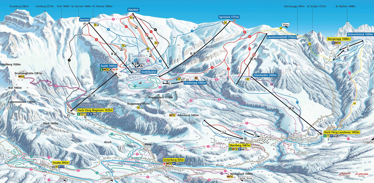 ski mapa Hoch Ybrig