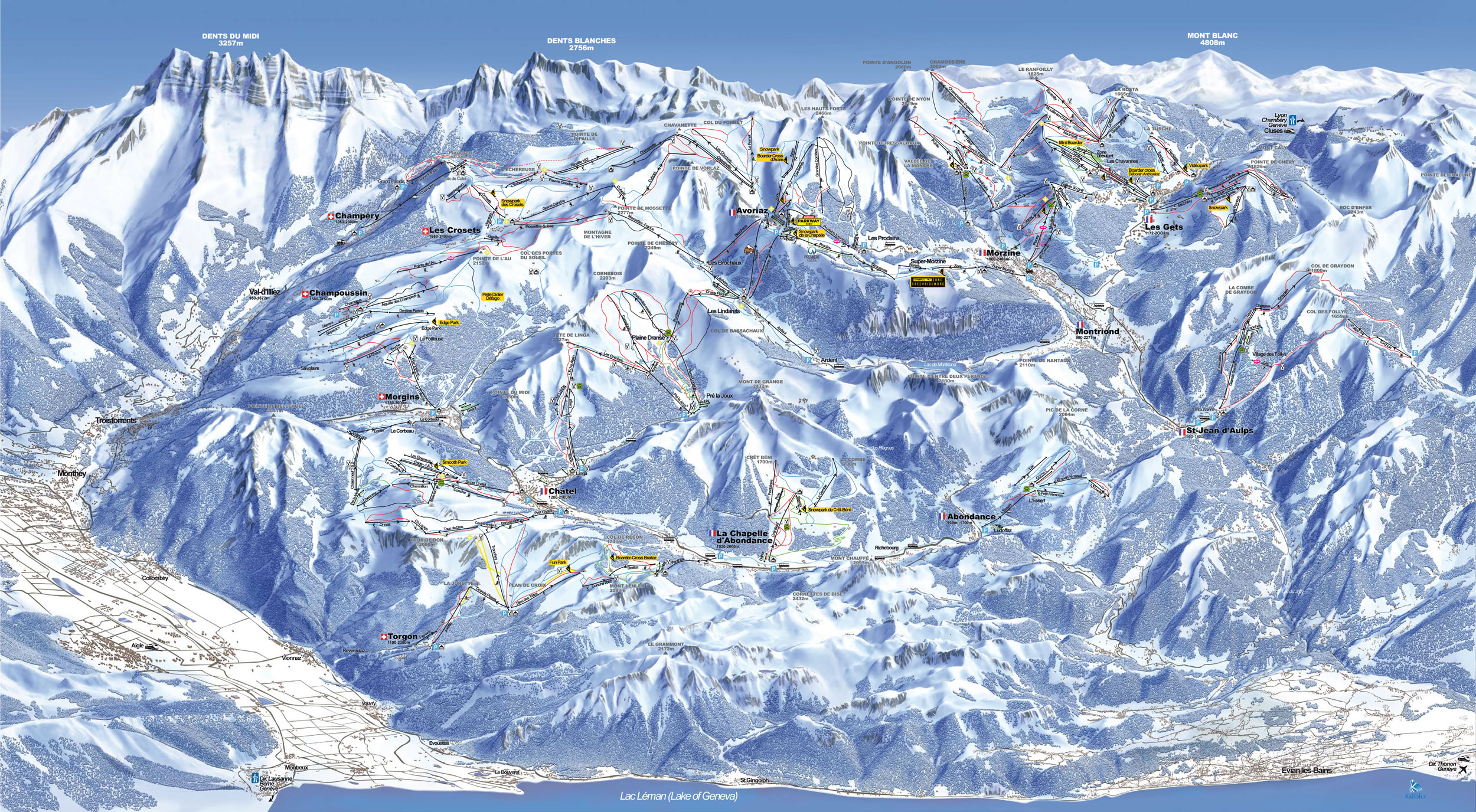 ski mapa Portes du Soleil