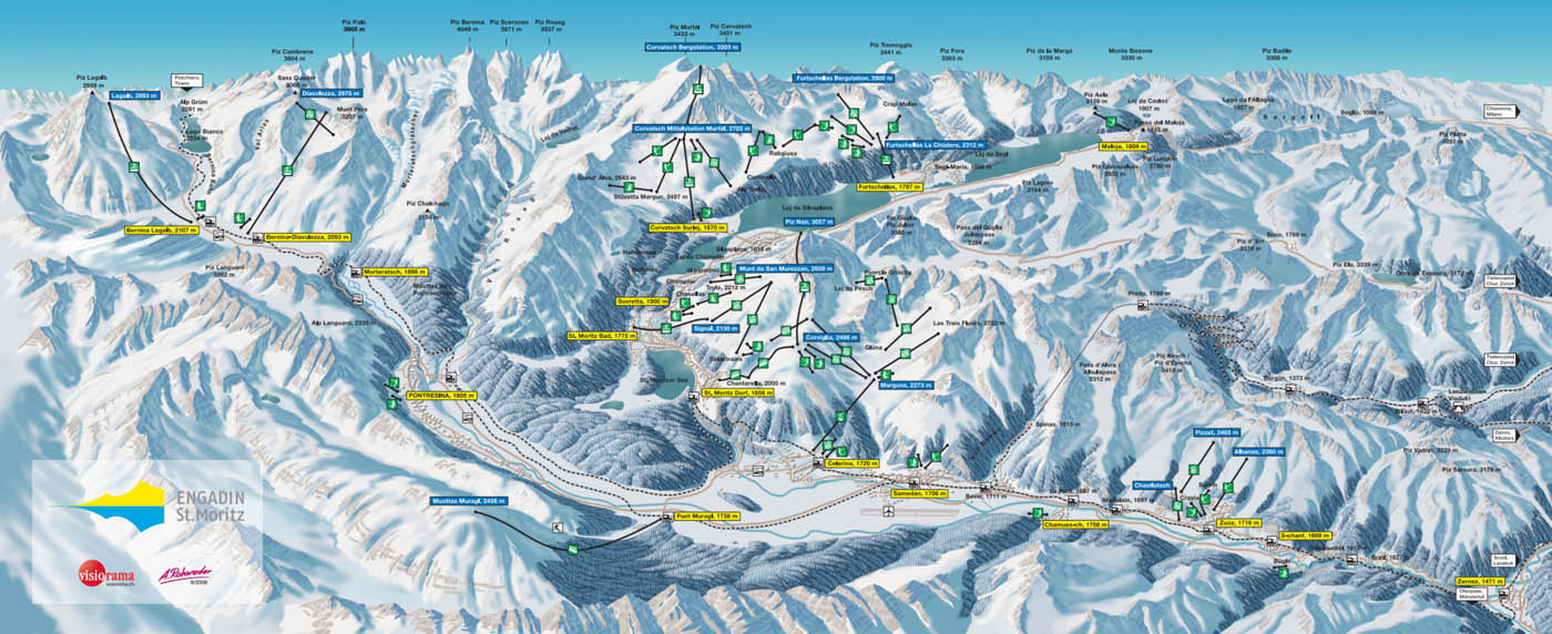 ski mapa St. Moritz