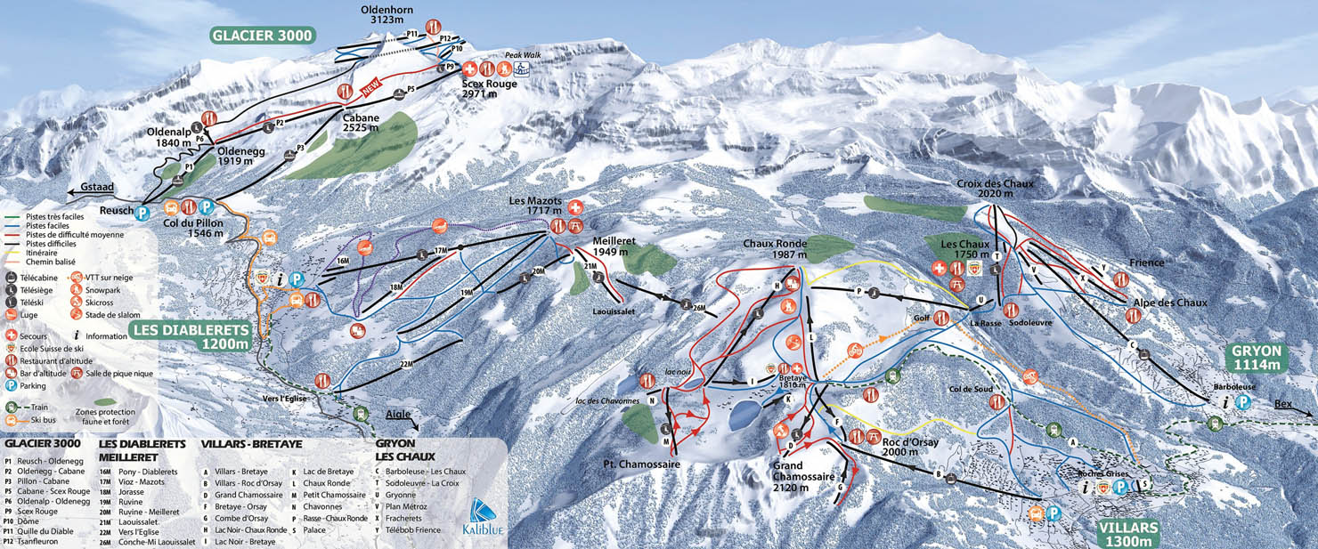 ski mapa Villars sur Ollon
