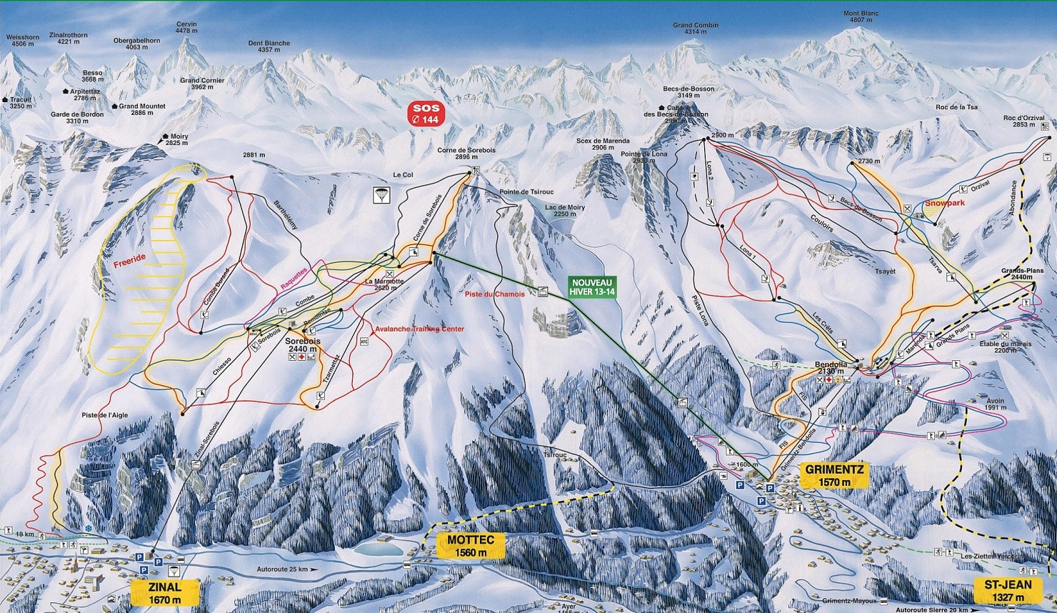 ski mapa Zinal